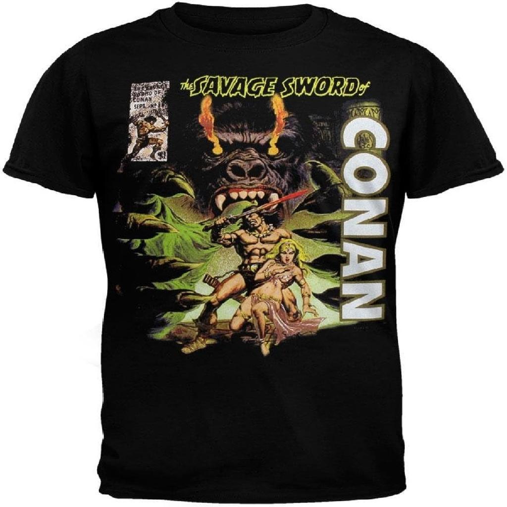 Конан Варвар - Мужская футболка Savage Sword, мягкая, черная