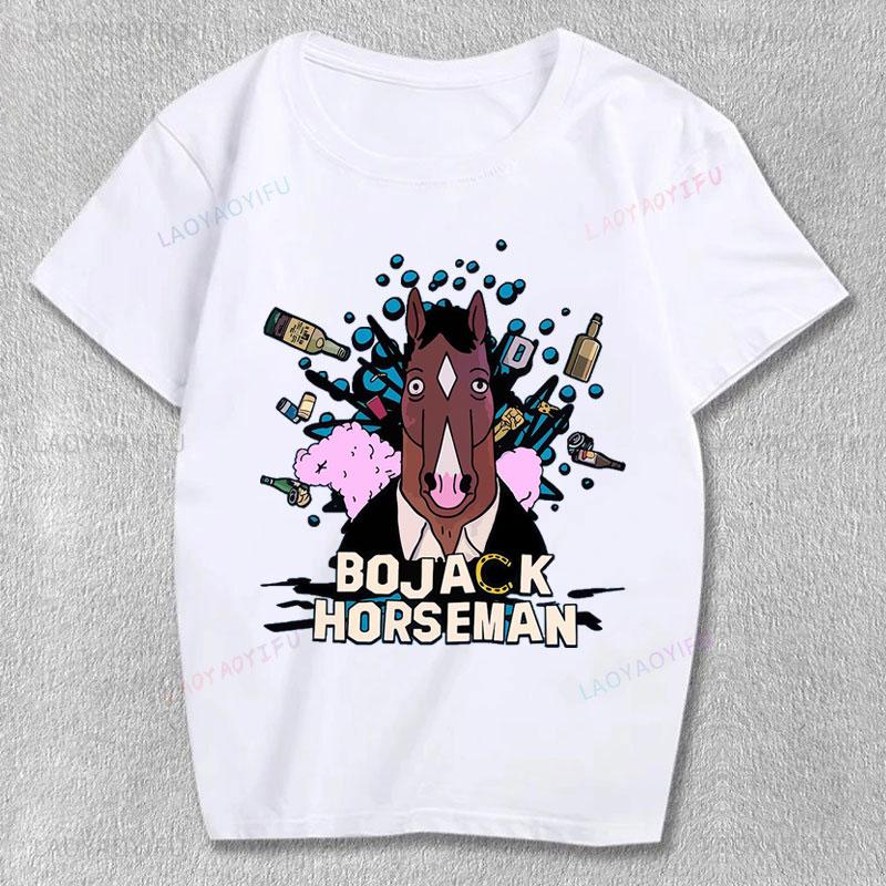 Bojack Horseunisex Graphic T Shirts Student Kids Oversided Cheap Polyester Streetwear Harajuku Shoujo Girl Style Unisex Clothing