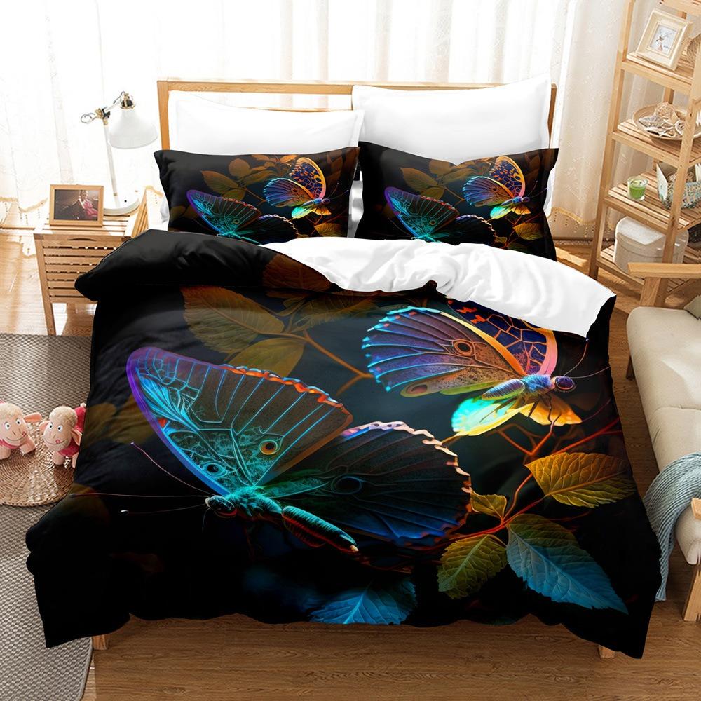 Комплект постельного белья с бабочками 3D для женщин и девочек, пододеяльники и наволочки, роскошные покрывала для двуспальных и больших кроватей, подарки