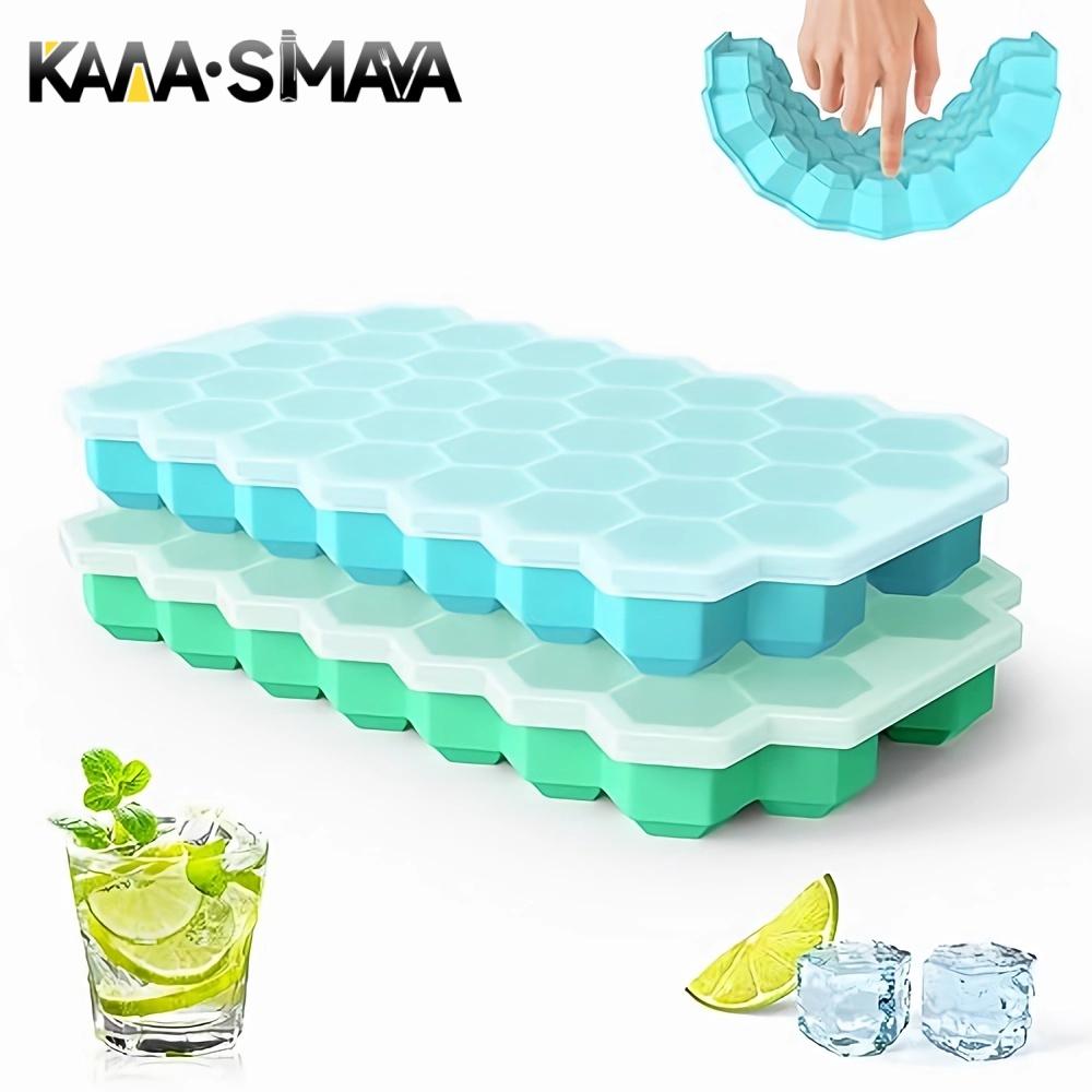Формы для кубиков льда на 37 ячеек, морозильные, с крышкой, силиконовые, для маленьких кубиков льда, легко извлекаемые, многоразовые, в контейнерах-органайзерах или ведерке для льда