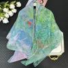 POBING Silk Cashmere Scarf Women Hand Rolled Shawls Fashion Printed Square Scarves Wraps Lady Bandana Big Hijabs Female Foulards