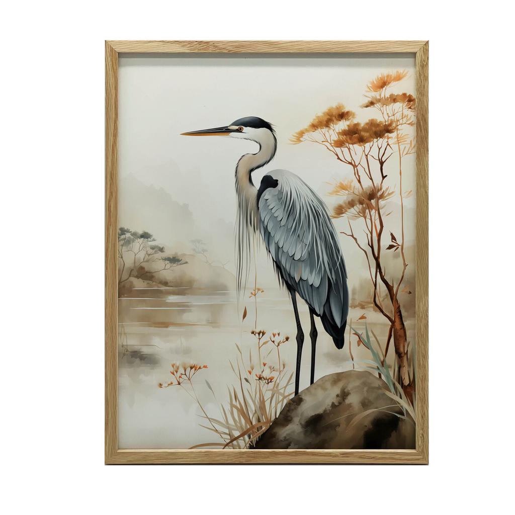 A Walk On the Misty Lake A Walk On the Misty Lake, 40X50 Cm, Gold Aluminum Frame, 230 Gsm Matte Paper