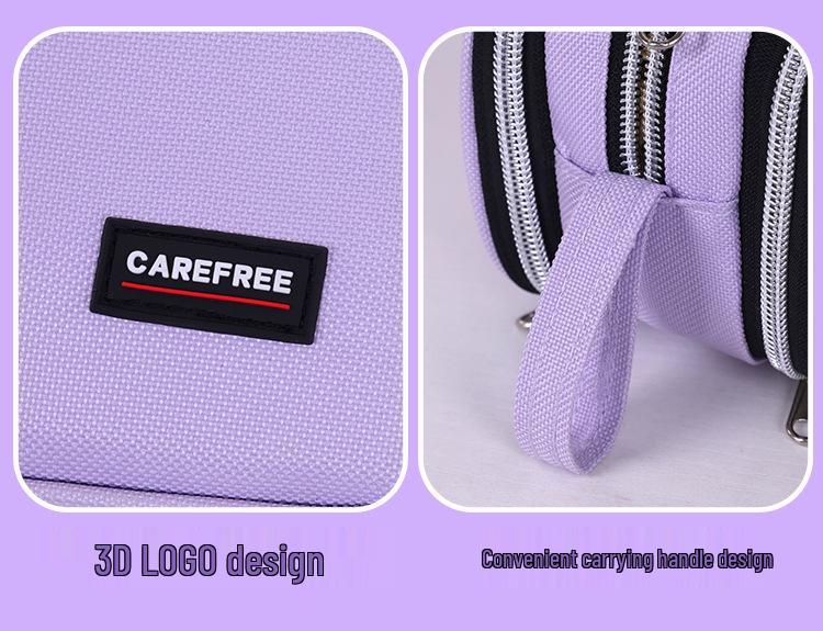 Large Capacity Three-Layer Pencil Case with Color Blocking - Multi-functional Stationery Box for Students