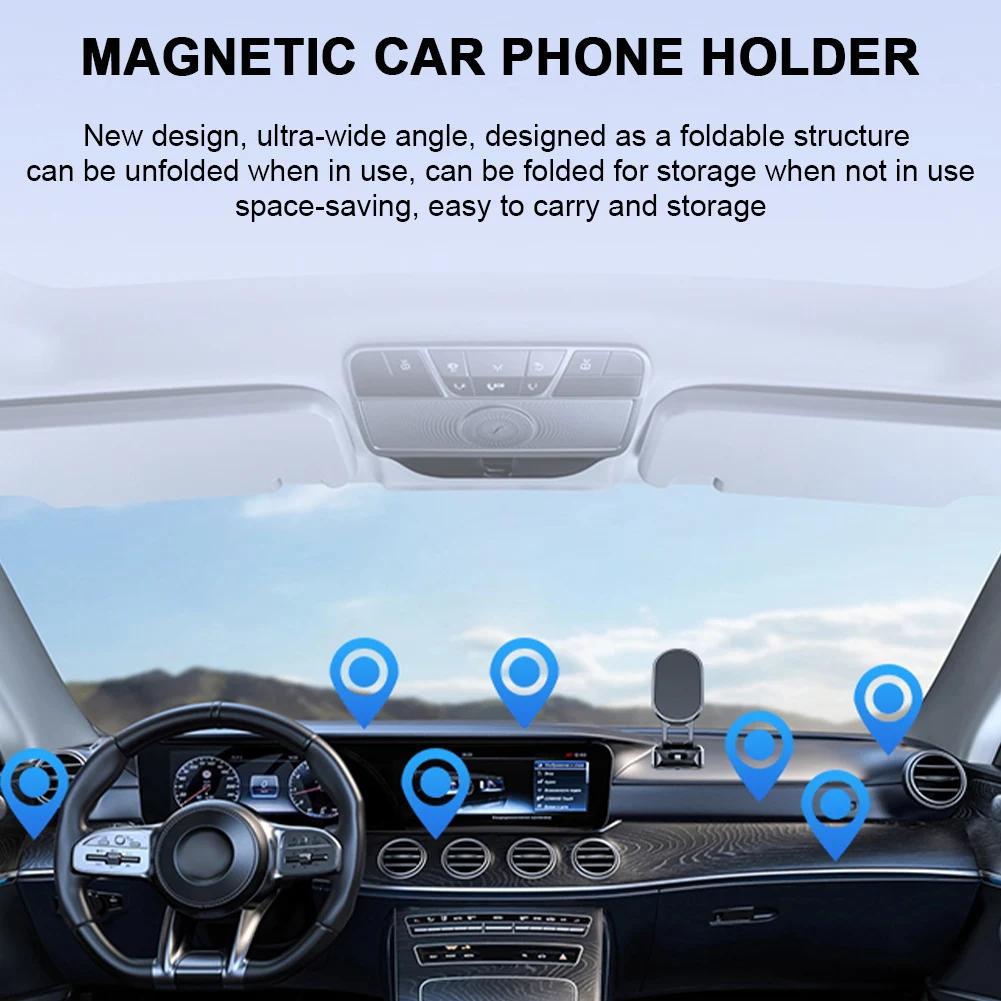 Magnetic Car Phone Holder 720°  Rotation Lazy Multi-functional Foldable Storage GPS Stand For Magsafe iPhone 17~12 Samsung