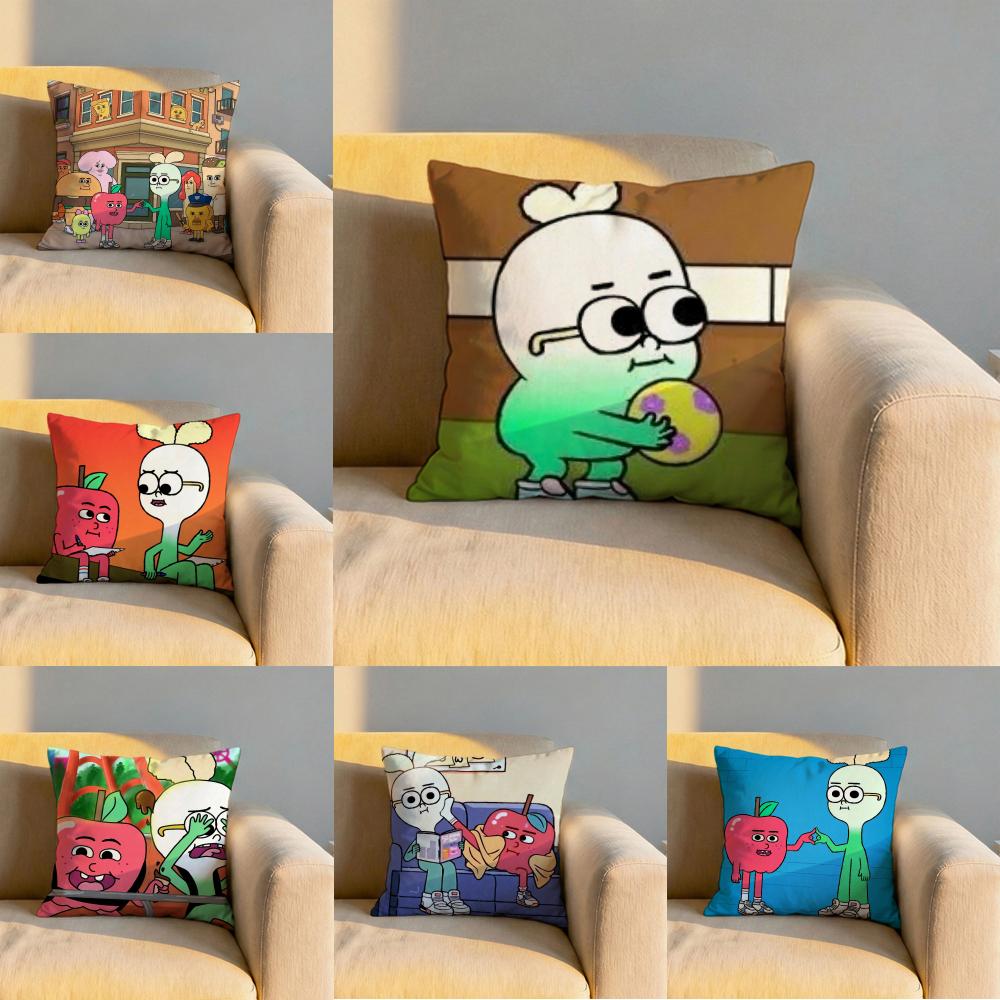 Anime Food Apples Onions Cushion Cover Soft Reversible Durable Pillow Cover MultiScene Use for Home Car Daily Comfort