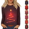 Women's Daily Casual Long Sleeve Christmas Print O-neck Top