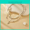 Long Luxurious Cross Pearl Necklace For Women With Touch Sophisticated