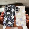 For iPhone 16 15 Pro Max 14 13 12 11 TPU Soft Case Cover Flower Pattern Leather Matte Shockproof Phone Cover For iPhone
