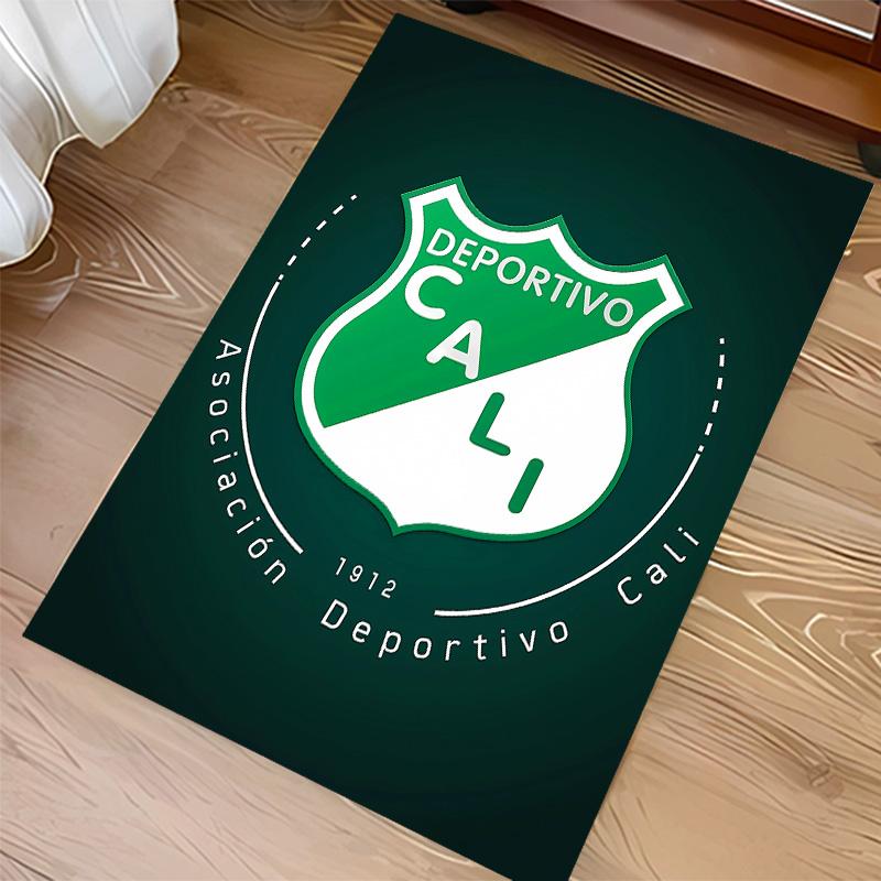 Deportivo Cali LOGO Print Area Rug - Soft, Washable Non-Slip Indoor Mat for Office Chairs, Living Room, Home Office Decorative Rug