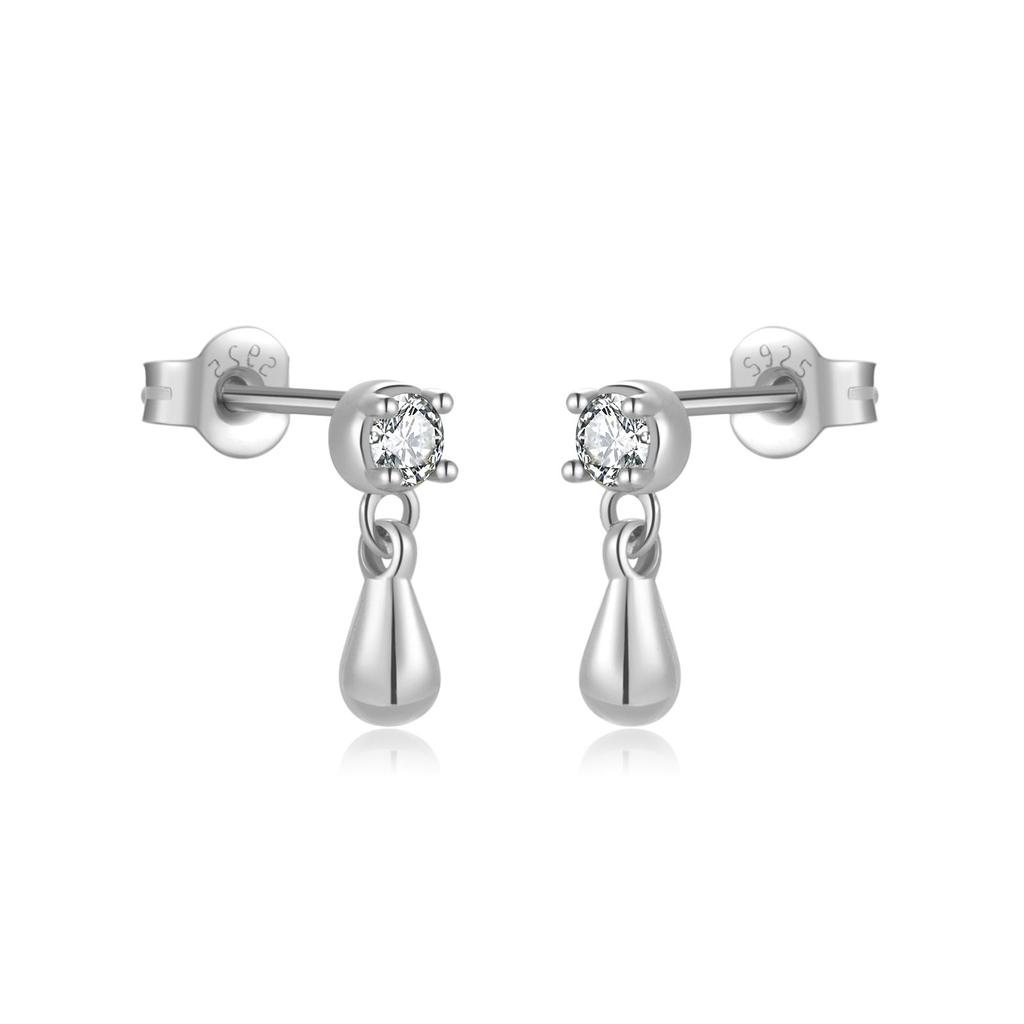 ANDYWEN Стерлингового Серебра 925 пробы, 1 пара легких, роскошных модных серег-гвоздиков с подвеской в виде капли воды, женские 2023, Высокое ювелирное искусство