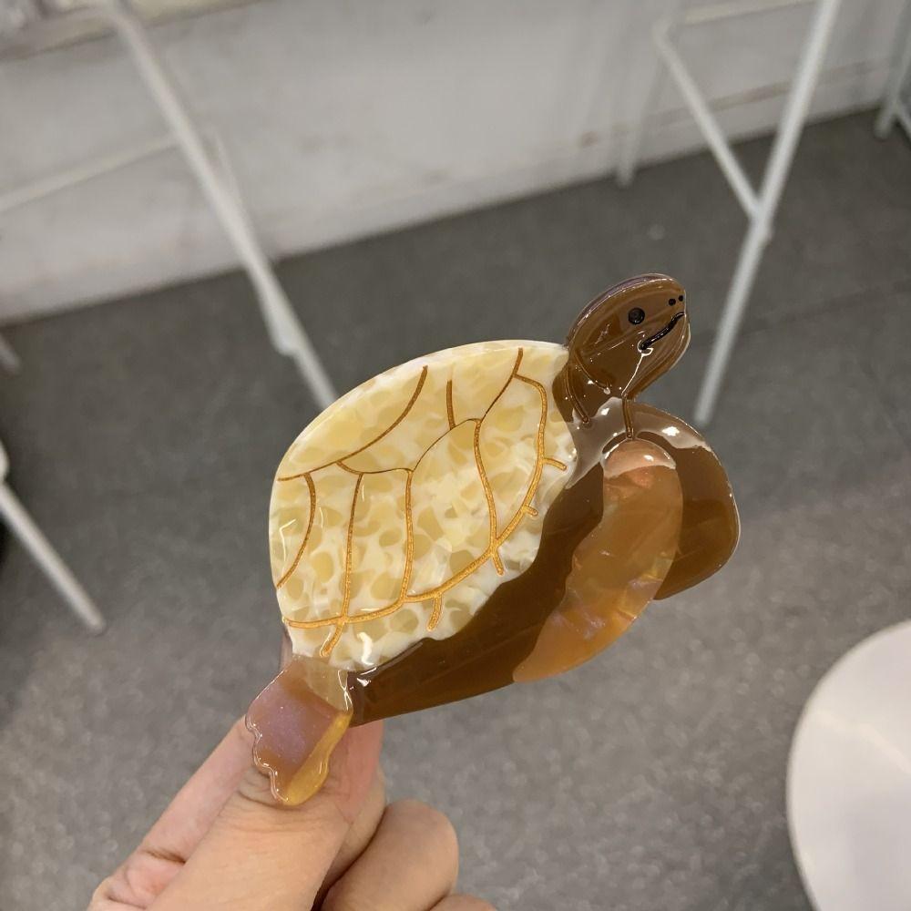 Заколка для волос в виде животного с уксусной кислотой, морское существо, большая акула, модная ацетатная черепаха, коготь для волос, женская