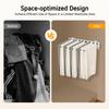 9-Rod Pull-Out Pants Rack – Heavy Duty Slide-Out Trouser Organizer with Silent Rails & Anti-Slip Flocking – Black/Silver