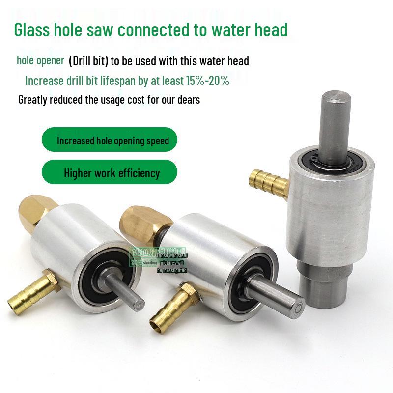 Сверло-коронка по стеклу с подключением воды, насадка-расширитель