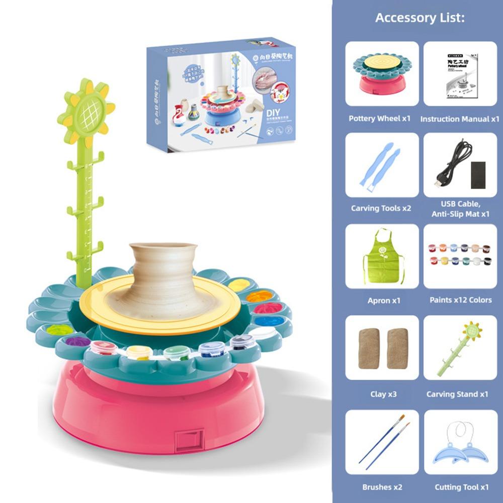 Multicolor Pottery Shaping Machine Toy Plastic Clay Shaping Tool Kids Handmade Craft