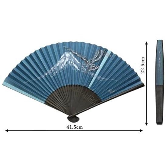 Kyoto fan One Fuji Two Hawk Three Eggplant mens made Japan folding paper traditional clothing accessories craftsmanship Mount personal use gift 22.5cm