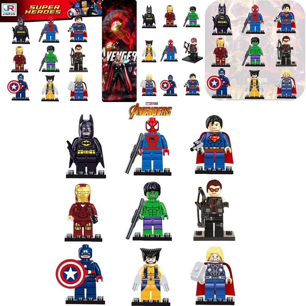 Superhero Minifigures Building Blocks Toy Includes Iron Man Captain America Wolverine And More!