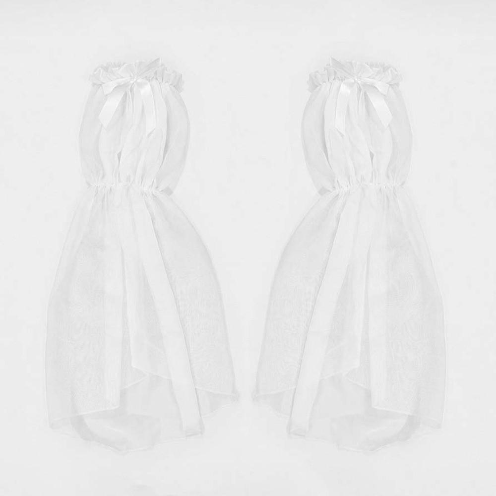 1 pair Chiffon Fabric Arm Covers Flare Shape Detachable Cuffs Fake Sleeves Bridesmaids