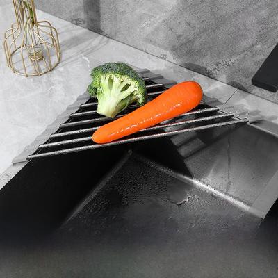 Складная полка из нержавеющей стали для фруктов и овощей, многофункциональный органайзер для кухонной мойки