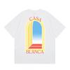 Casablanca Streetwear T-Shirt Men Women Loose Fit Short Sleeve Casual Tee High Street Style
