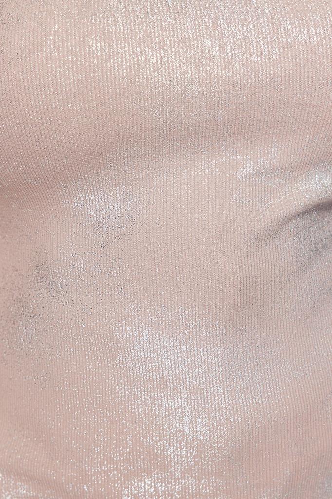 Women's Style Plus Size Light Brown Foil Printed Knitted Undershirt