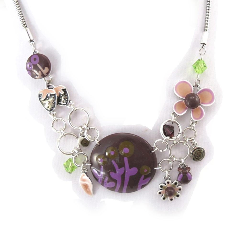 NOA [K0174] - Дизайнерское колье Vahiné фиолетово-зеленый