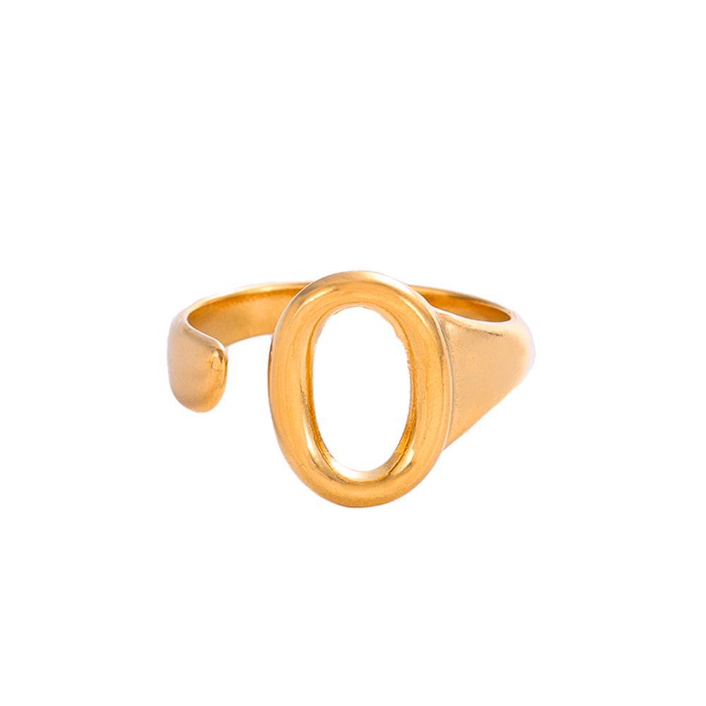 «Элегантное овальное кольцо из титановой стали — устойчивая к выцветанию позолоченная нержавеющая сталь, легкий роскошный стиль для женщин»