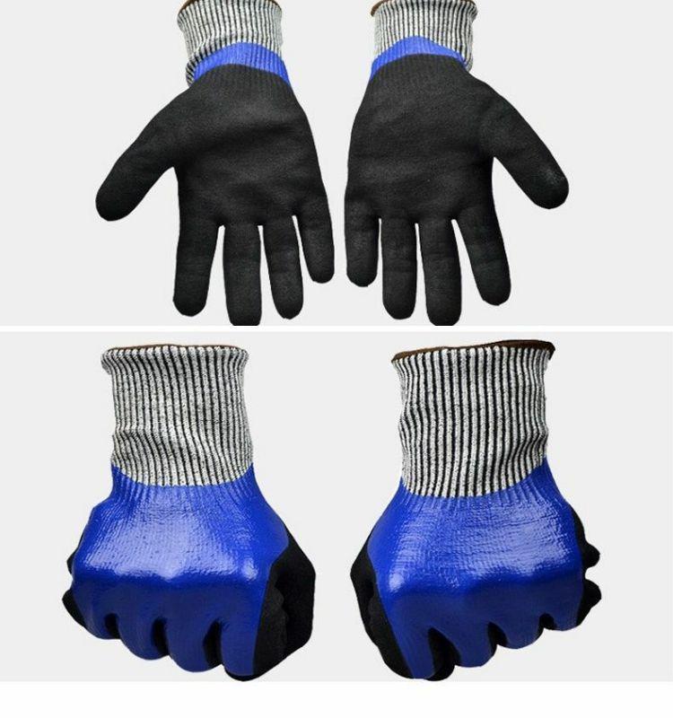 Устойчивые к порезам, противоскользящие, водонепроницаемые латексные перчатки для работы, строительства, рыбалки и садоводства