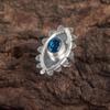 Овальный Лондонский голубой топаз драгоценный камень 925 стерлинговое серебро ювелирные изделия ручной работы женское кольцо RR-6-3