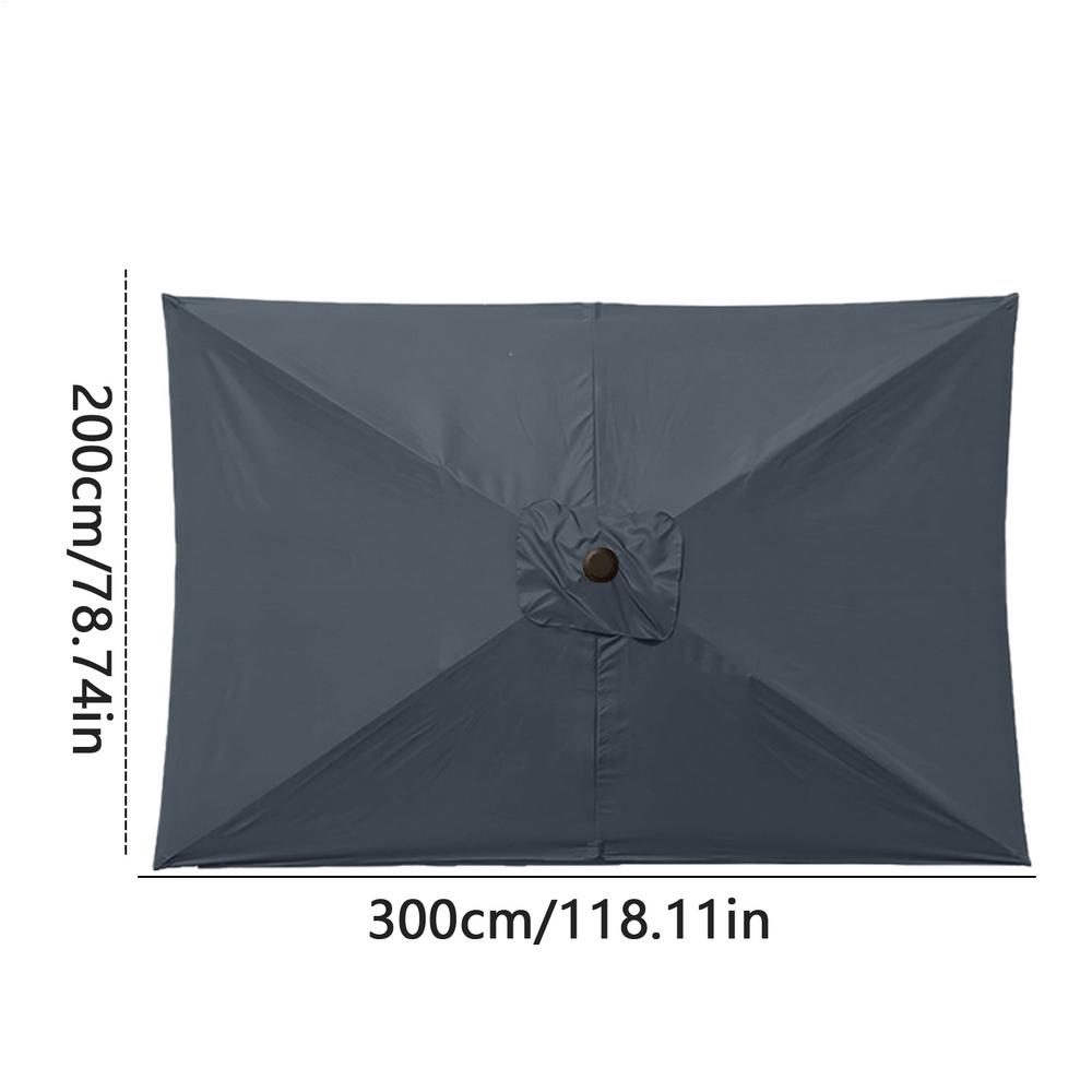 Replacement Umbrella Canopy 6.6X10 Ft Square Outdoor Shade Canopy Cover UV Protection Shade Waterproof Parasol Top Cover