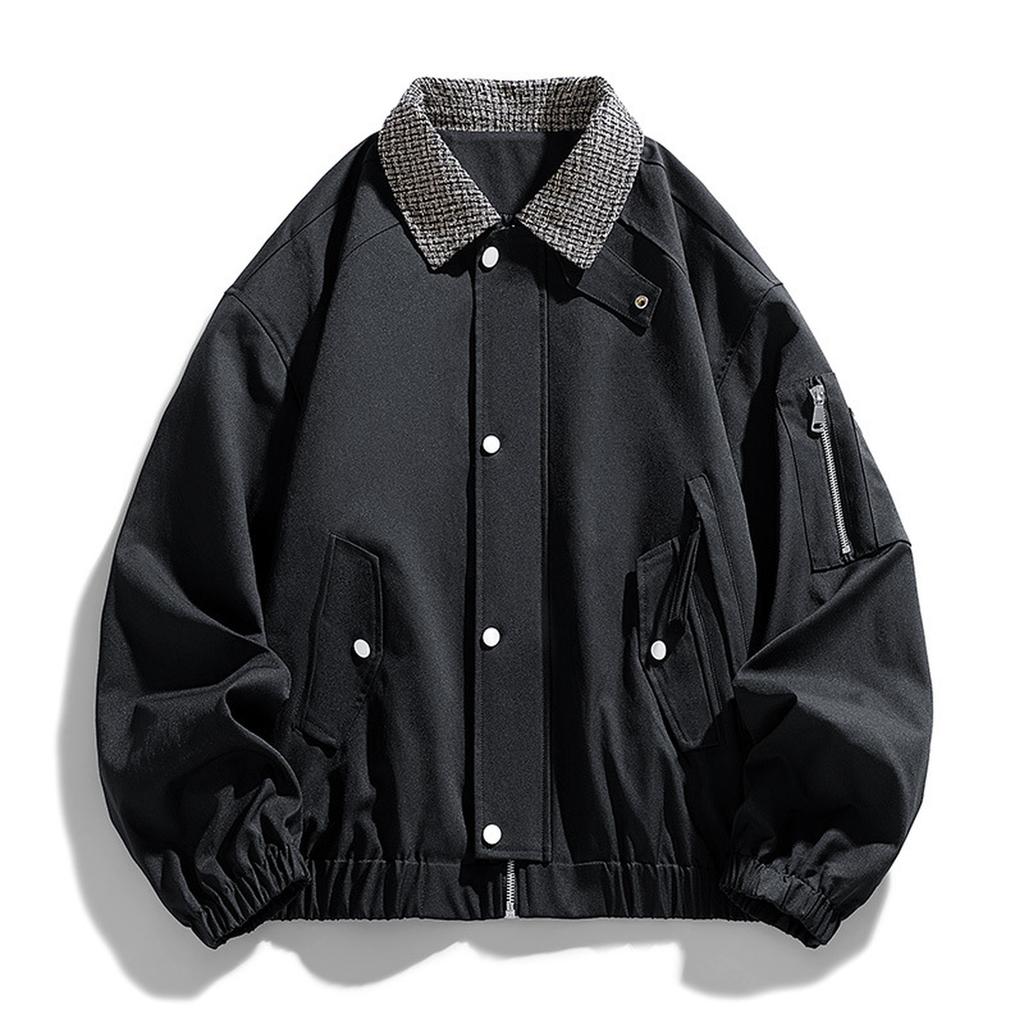 American Overalls Lapel Men's Jacket Retro Loose Casual Ruffian Handsome Couple Baseball Coat