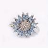 eBay Popular Inlaid Light Blue Zircon Sunflower Ring for Fashionable Women in Europe and America