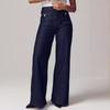 Модные винтажные однотонные джинсы больших размеров для женщин с высокой талией, прямые повседневные джинсовые брюки, женские брюки, элегантные уличные простые офисные женские джинсы 24720