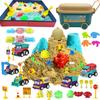 La Gacela Indoor Sandbox Set, 3.0 Kg of Sand and Clay, Includes Molds of Marine Animals, Dinosaurs, Castles, and More, Storage Box, Folding Pool, and