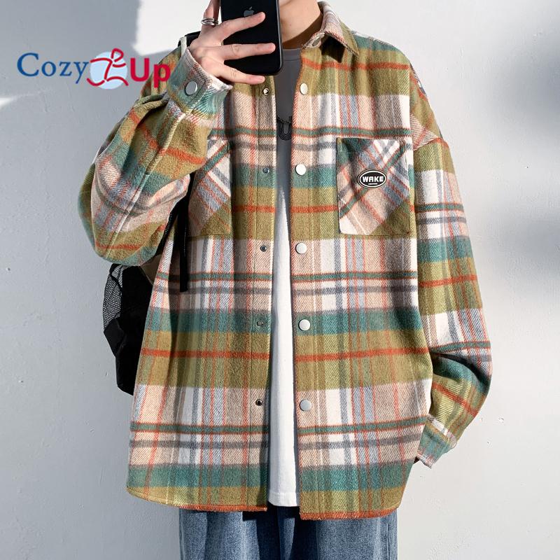 Men's Flannel Shirts Casual Button Down Plaid Shirt Jacket Long Sleeve Fleece Shacket with Pockets