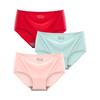 3 Pcs/Set Seamless Panties Silk Pamty Mid Waist Underwear Comfort Underpants Solid Invisible Briefs Female Lingerie