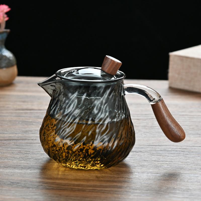 High Borosilicate Glass Teapot, Household Side Handle, High-temperature Hammer Tea Sea Tea Ware, Soaking Teapot.