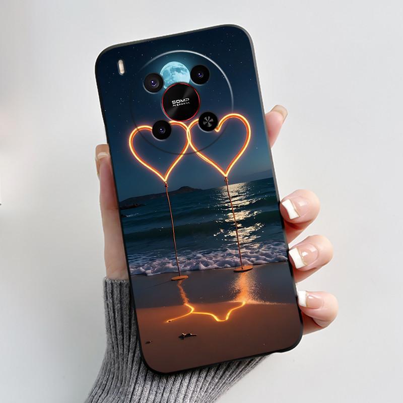 Phone Case For ZTE Blade V70 Max/Nubia V70 Max Soft Silicone Black Case Bright Pattern Pink Sand Beach,Garden Shockproof Shell