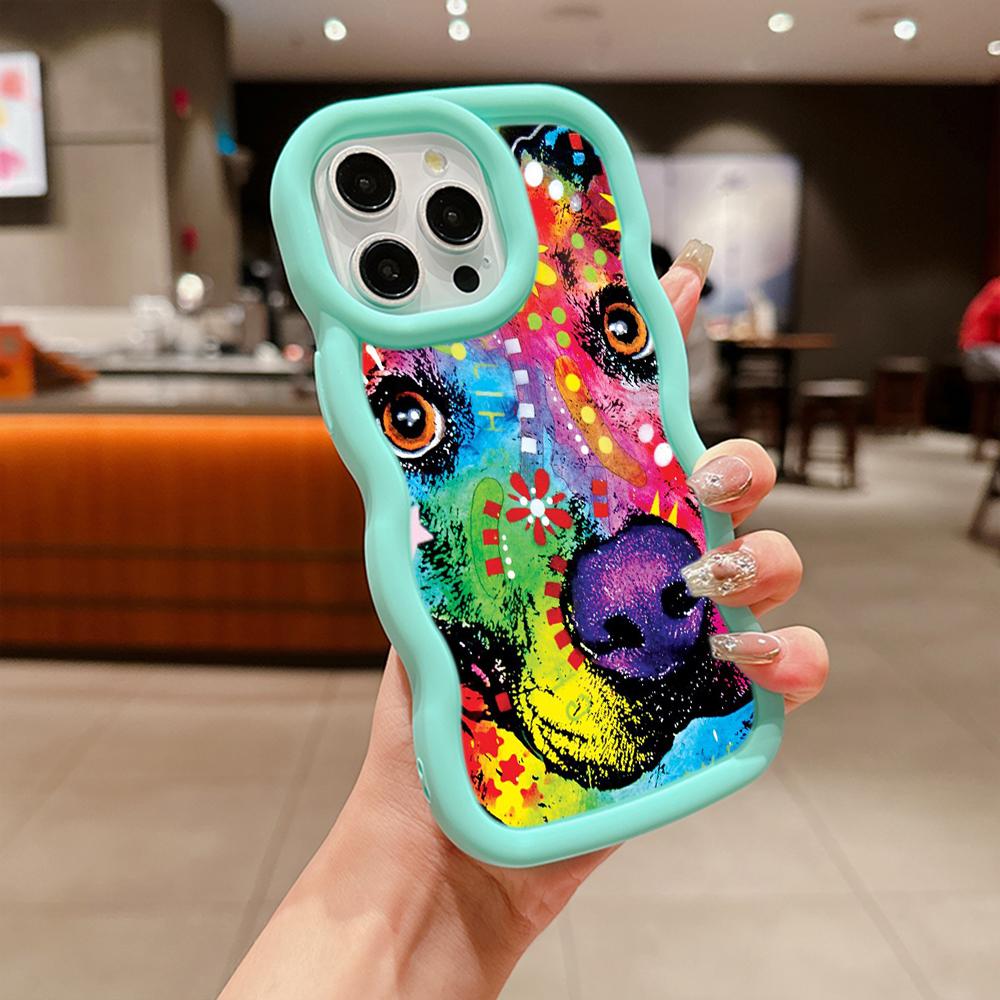 Ae76 Dog Color Doodle Design Art защитные чехлы для телефонов Samsung S24 Plus S23 Ultra A14 A55 A06 Honor X9b Motorola OnePlus Big Wave TPU задняя крышка