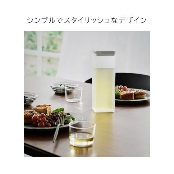 Yamazaki Дзицугё (Ямадзаки) Бутылка для холодной воды с фильтром от брызг, которую можно наливать с обеих сторон [Набор из 2 шт.] Кувшин Slim 1,2 л
