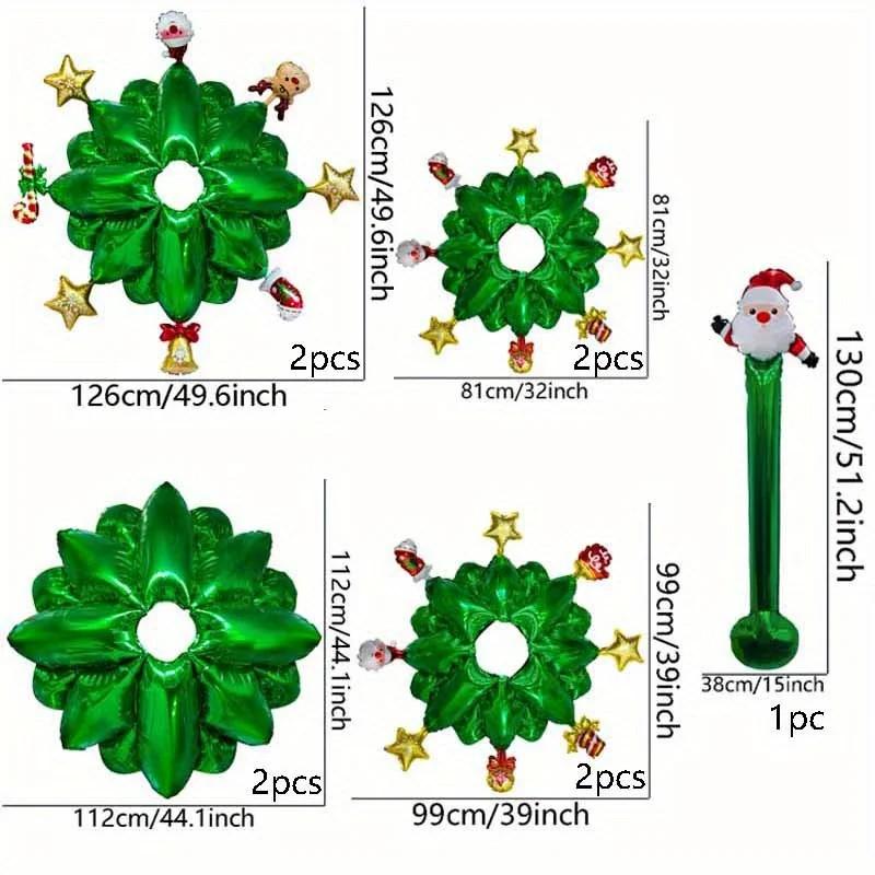 Большой надувной 3D рождественский шар-елка, украшение для новогодней вечеринки, тема «С Рождеством», фольгированная елка