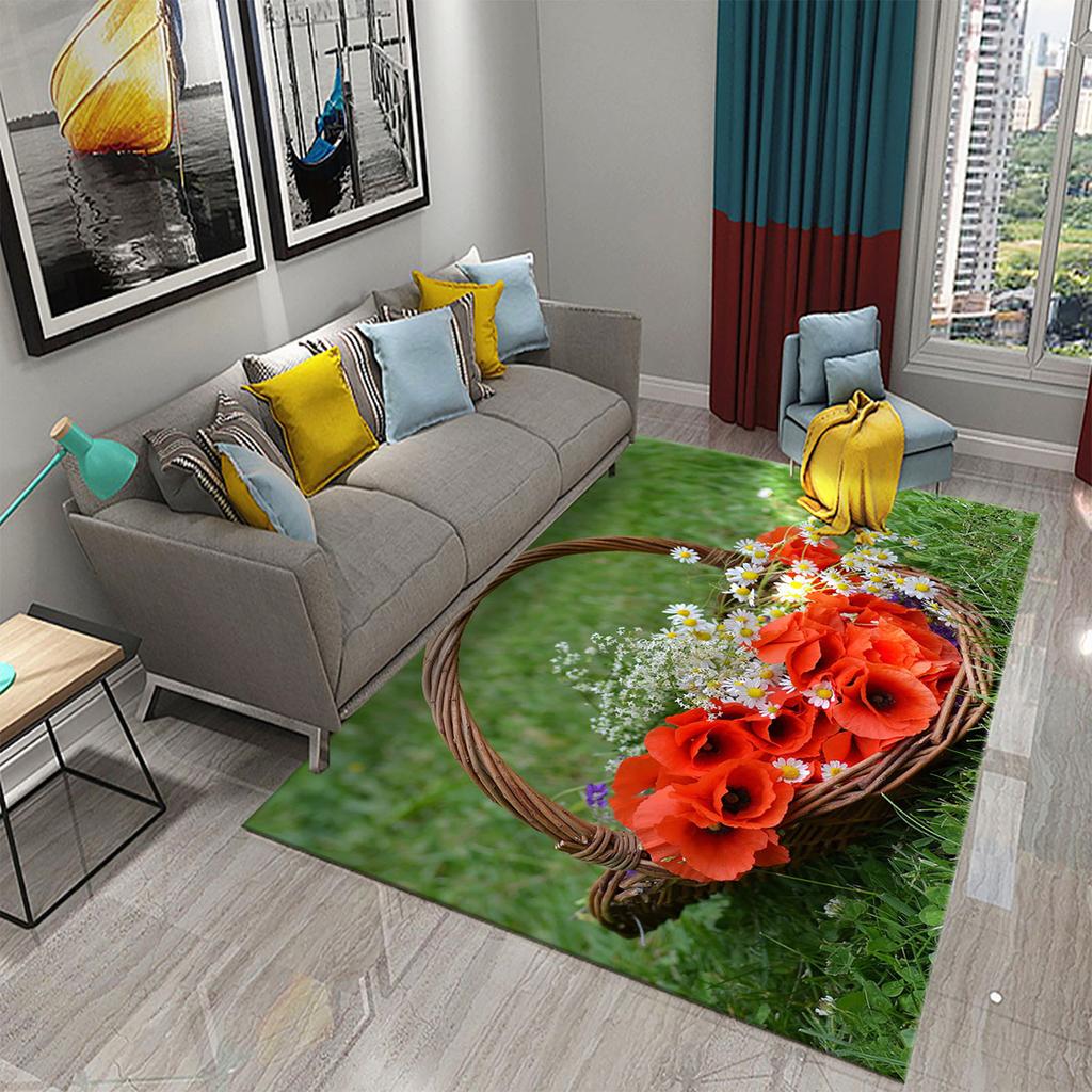 3D Красочный Ковер со Свежими Цветами для Кухни Ковер с Романтическим Цветочным Рисунком Ковер для Гостиной Ванной Комнаты Ковер для Пола Декор Ковра для Спальни Девочки
