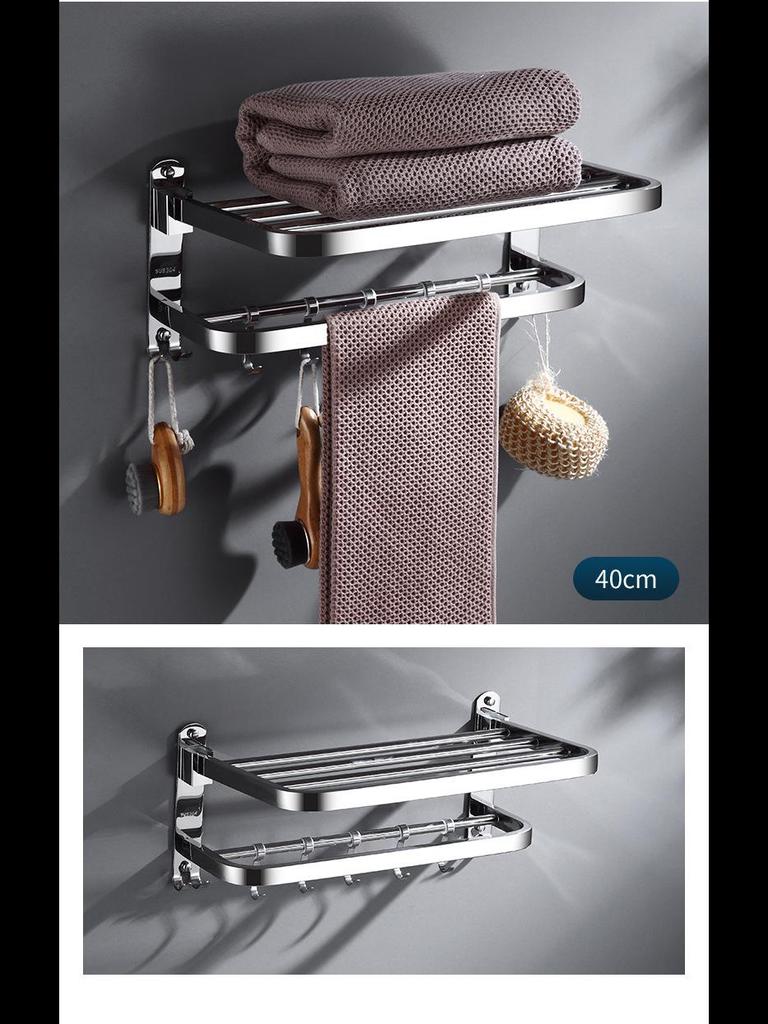 Складная вешалка для полотенец из нержавеющей стали 304 - многофункциональный органайзер для хранения без перфорации