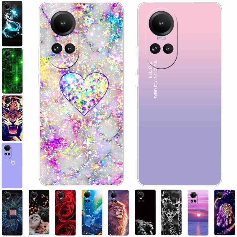 Чехол для Oppo Reno 10 5G CPH2531 Силиконовый Расписной Кот Животные ТПУ Мягкий Мраморный Coque для Oppo Reno10 Pro 5G CPH2525 Чехол для Телефона