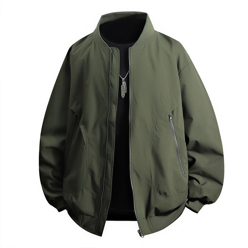 American Functional Air Bomber Jacket Men's Spring and Autumn Zipper Jacket Loose Retro Baseball Uniform