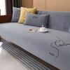Light Luxury Chenille Sofa Cover Living Room Non-slip Embroidery Letter Sofa Mat L-shaped Corner Solid Color Couch Slipcovers