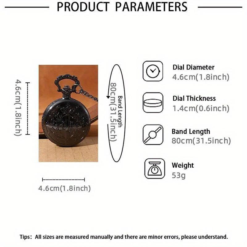 2 шт./комплект, мужские карманные часы, мужские простые черные кварцевые карманные часы и 1 шт. классическая подвеска в виде креста, идеальный выбор для подарка мужчине на день святого Валентина