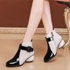 Новейшие женские элегантные туфли-лодочки с круглым носком, осень-зима, туфли-лодочки с боковой молнией для ночного клуба, пикантная обувь из лакированной кожи на пуговицах, женские ботильоны