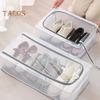 Прозрачный ящик для хранения с двухсторонними отверстиями, застежка-молния, водонепроницаемый корпус из ПВХ, пылезащитный ящик для хранения обуви под кроватью