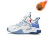 Winter 2025 Children's Non-Slip Leather Basketball Shoes with Velvet Lining