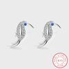 Creative Animal Sterling Silver Earrings for Women's Time Exquisite Parrot Shape Zircon Earrings Party Jewelry Anniversary Gift S925 Silver Jewelry